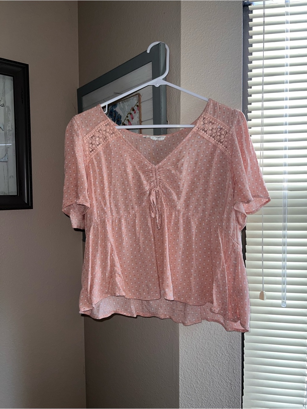 Hippie Rose Dusty Pink V-Neck Peasant Top